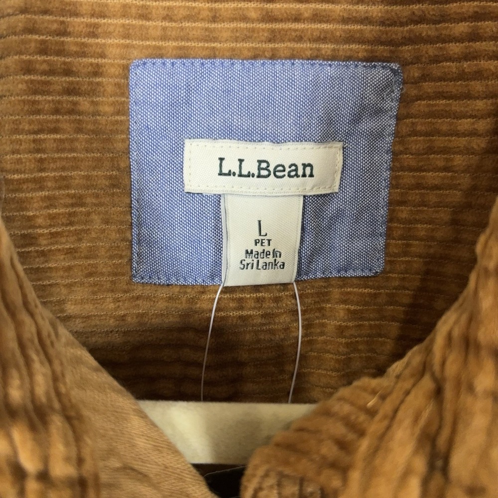 LL Bean Comfort Corduroy Shirt Womens Sz LP Saddle Brown Relaxed Fit Pockets NWT - Picture 5 of 8